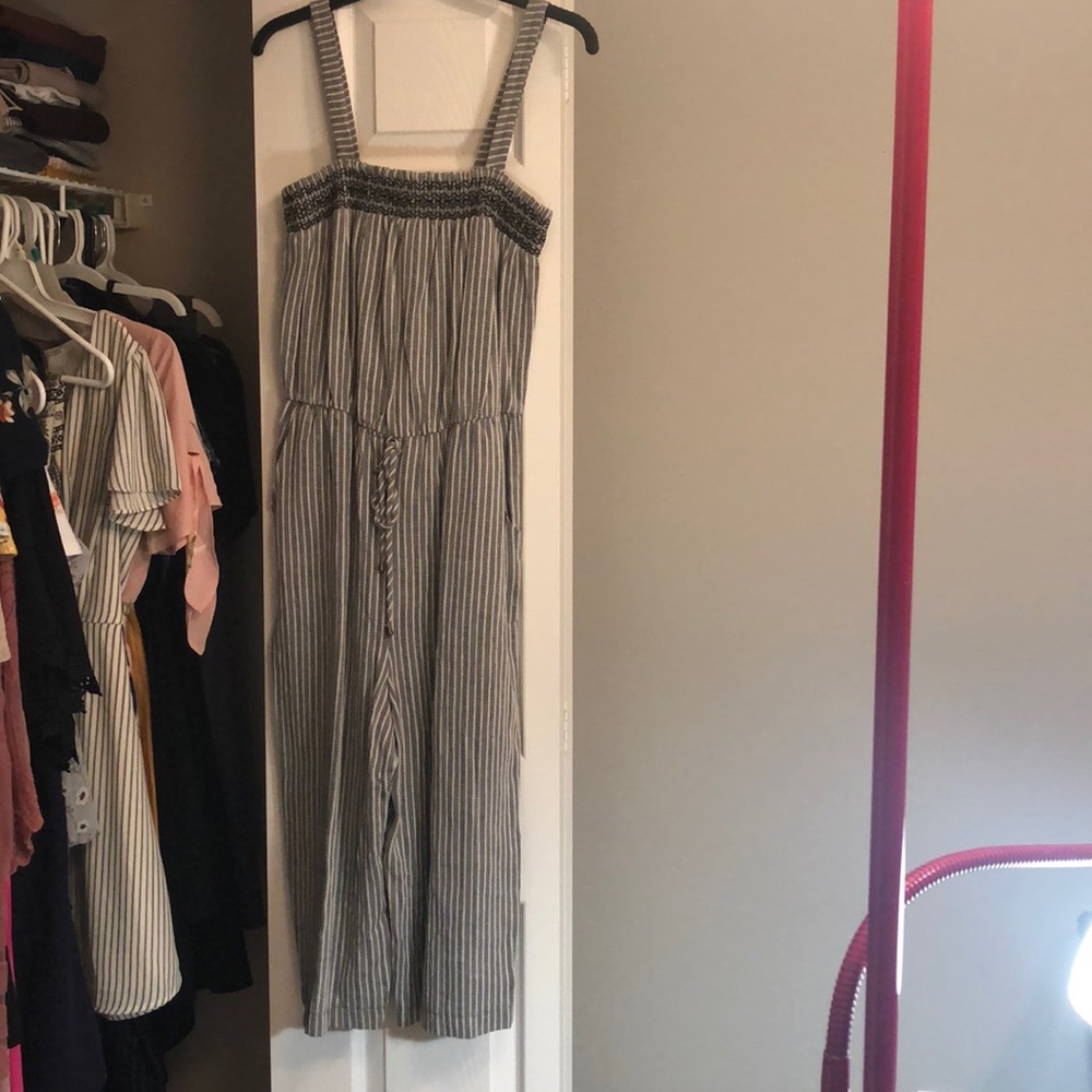 Grey and blue romper